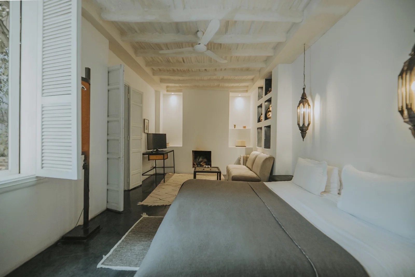 The Kenzia Suite at Dar Zelda, with Berber carpets and generous light